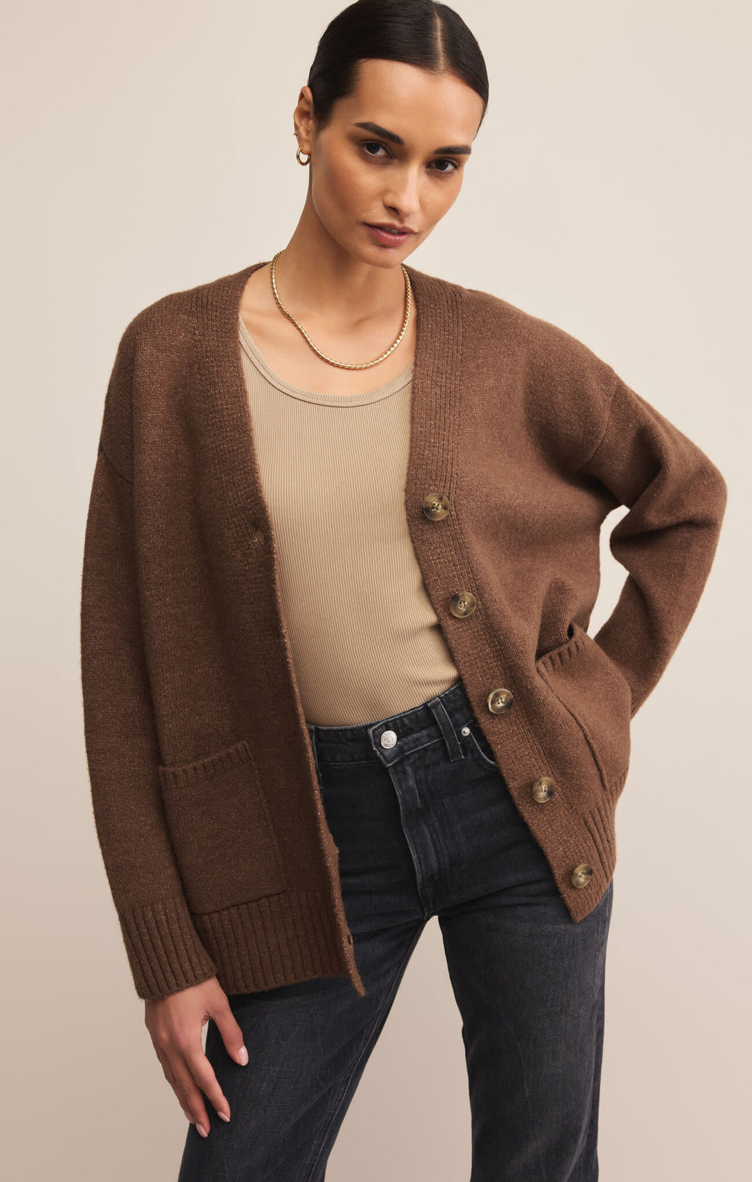 Z Supply Theo Cardigan (Womens) | Suede