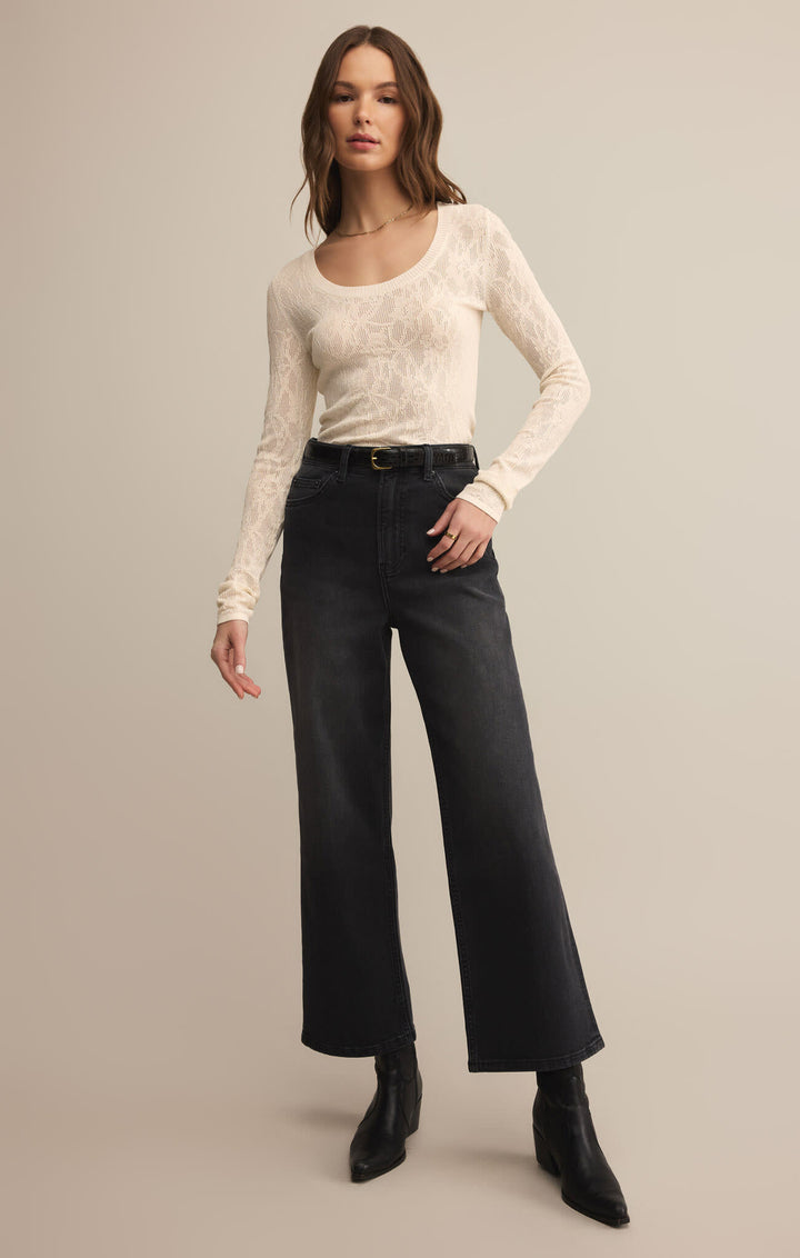 Z Supply Tibi Scoop Mesh Sweater (Womens) | Crystal