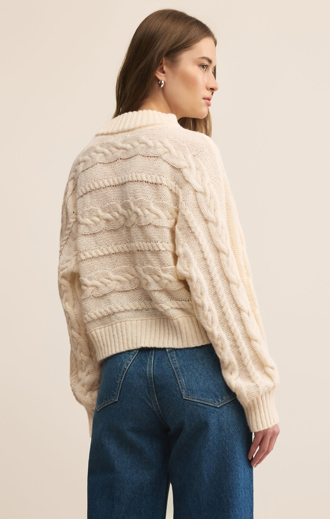 Z Supply Arctic Cable Sweater (Womens) | Warm White
