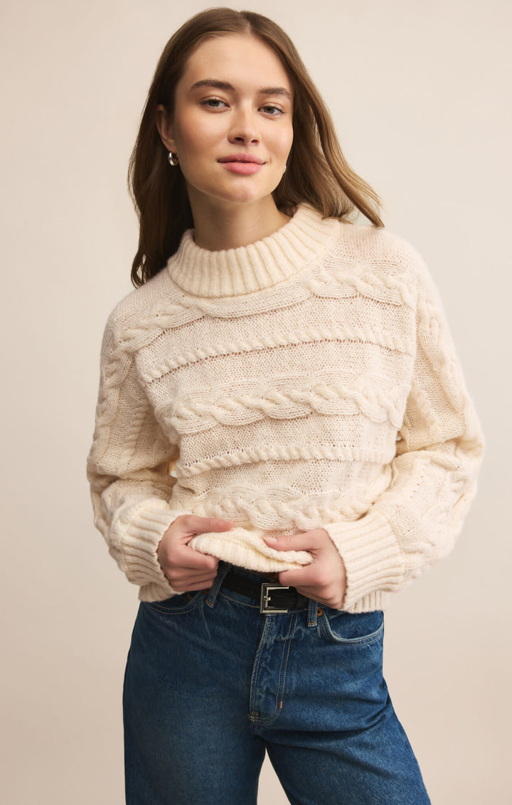 Z Supply Arctic Cable Sweater (Womens) | Warm White
