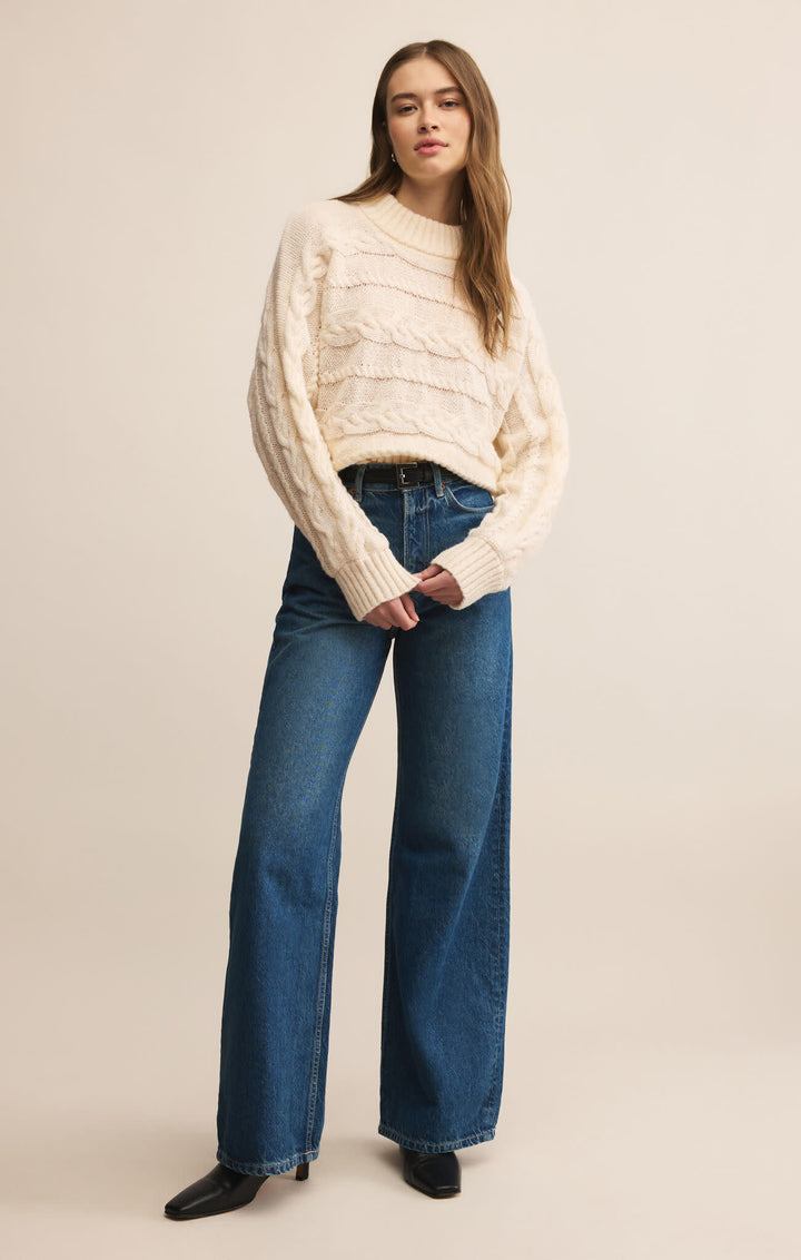 Z Supply Arctic Cable Sweater (Womens) | Warm White
