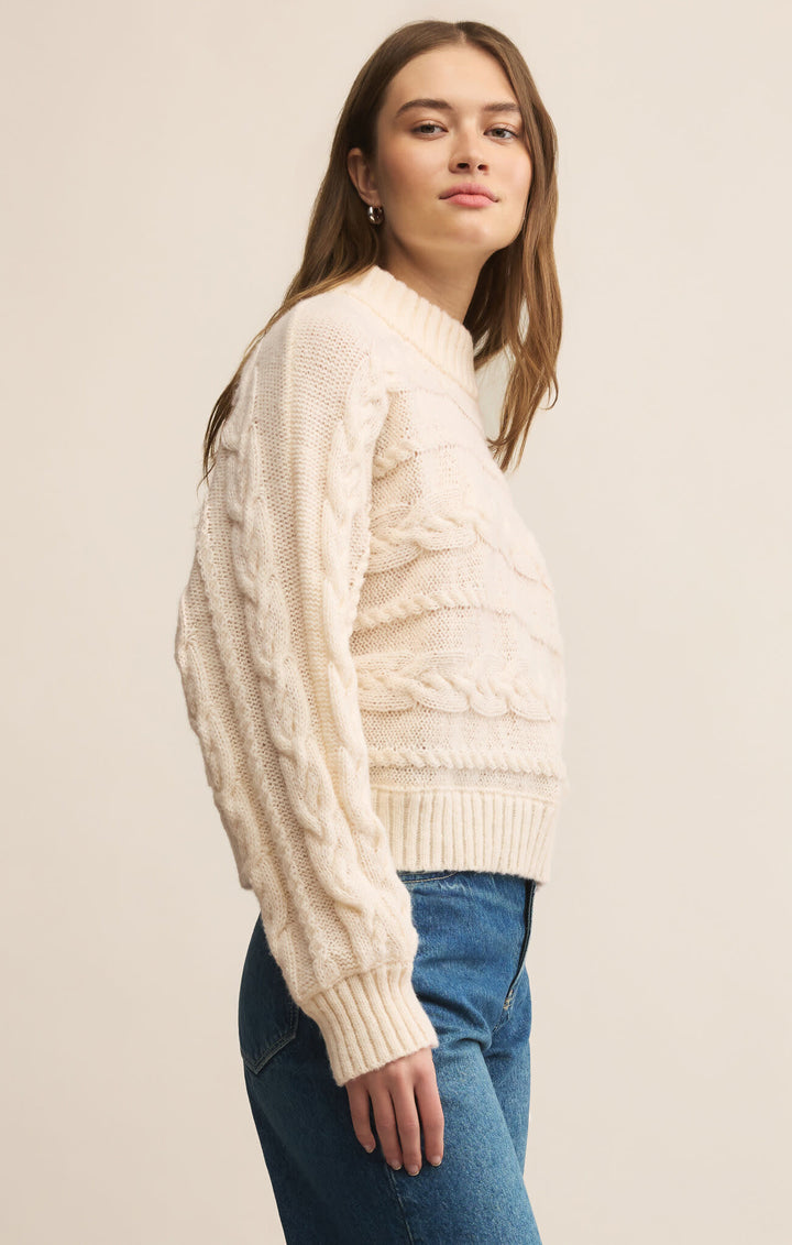 Z Supply Arctic Cable Sweater (Womens) | Warm White