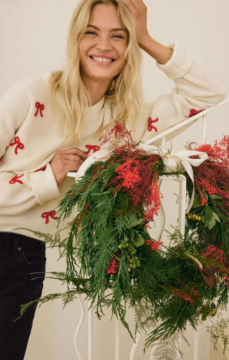 Z Supply Tie The Ribbon Sweater (Womens) | Warm White