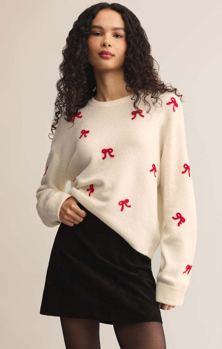 Z Supply Tie The Ribbon Sweater (Womens) | Warm White